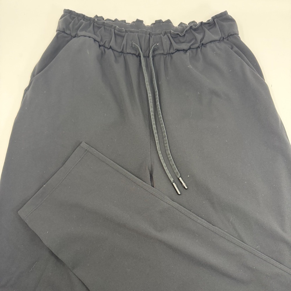 Lululemon Black Paperbag Waist‎ Wide Leg Drawstring Athletic Pants Size 8